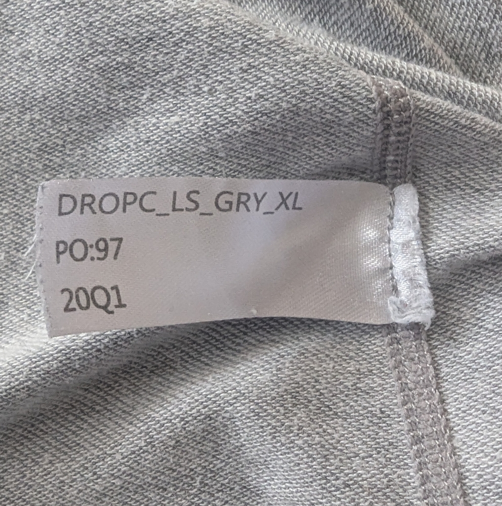 BYLT Basics Dtop Cut Crewneck Sweatshirt Long Sleeves Gray Size XL - Picture 7 of 8